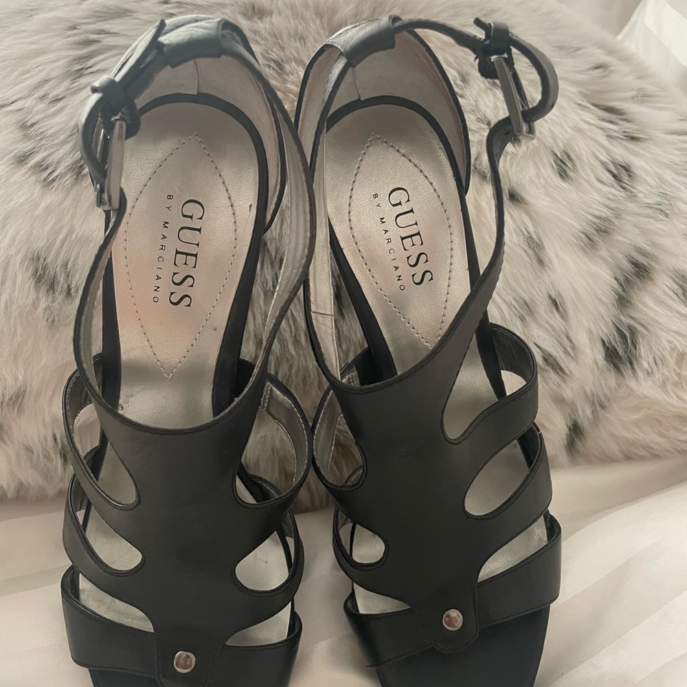 Guess by Marciano, gladiator heeled sandals, size 6.5
